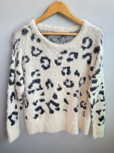 Fluffy Animal Print Sweater