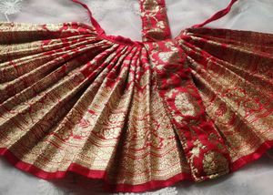 Red &amp; Gold Banarasi Lehenga For Radha Rani