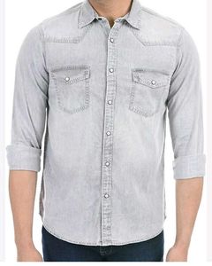 Gray Denim Western Style Shirt