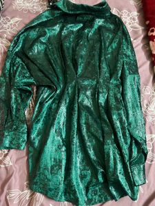 Oversize Green Mini Dress