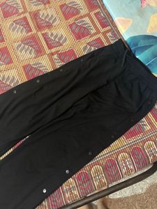 Black Wide Leg Button Pants