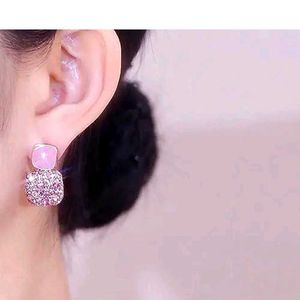 Purple Square Earrings