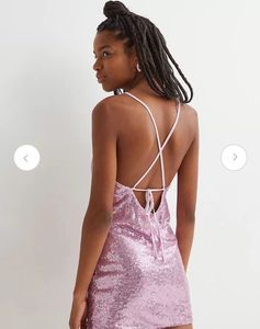 H&amp;M Pink Sequin Mini Dress