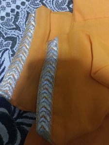 Combo Orange &amp; Cyan Saree