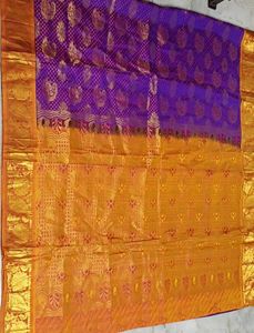 Purple And Gold Pure Kanchipuram Silk Saree