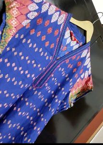 Blue🔵 Printed Cotton Kurti For 42 Bust