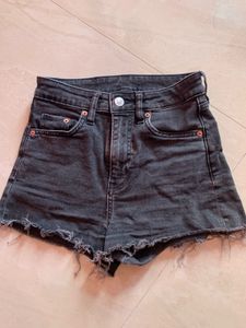 Black Denim Shorts