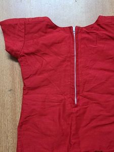 Kerala, Onam Top, Red Peacock Embroidered To