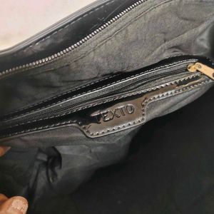 Og Texto Patent Leather Hand Bag