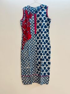 Printed Kurta Blue And Red