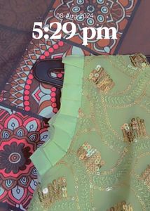 Embroided Pista Color Patiala Suit