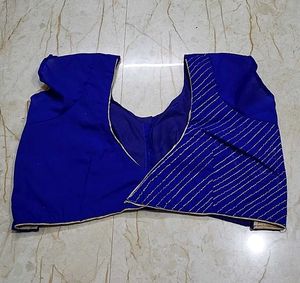 Blue &amp; Gold Sari Blouse