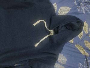 Navy Blue Cropped Hoodie