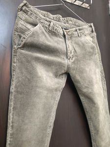 Olive Green Denim Jeans