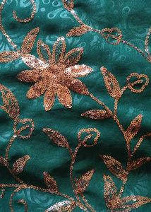 Emerald Green Embroidered Sari