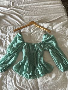 Sea Green Peplum Top