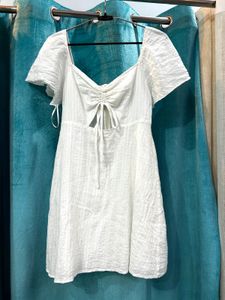 Front Cutout Drawstring Dress