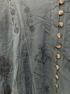 Embroidered Button-Down Top