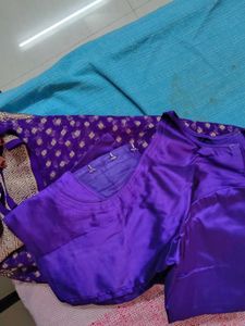 Purple Chiffon Banarasi Saree