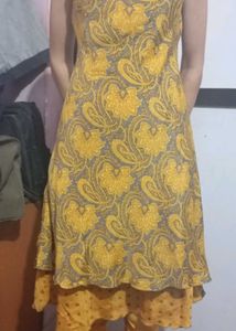 Yellow Paisley Print Kurta Set