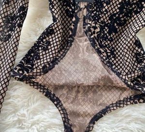 Elegant Black Lace Bodysuit