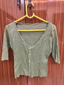 Retro Shimmer Green Top, Disco top