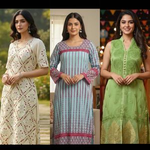 Combo Of 3 Embroidery Kurta