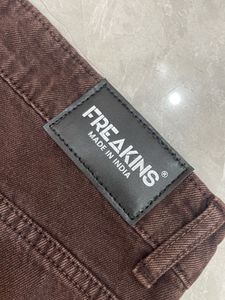 FREAKINS Brown Baggy Jeans