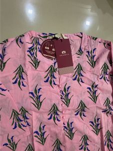 Pink Floral Print Kurta