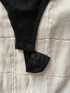 H&amp;M Black Ribbed Bodysuit