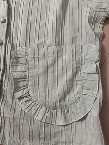 Cute Ruffle Pocket Blouse