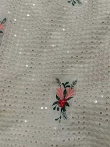 Sequence White Colour Kurti With Embroidery Design