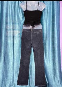 y2k low waist Dark Blue Denim Jeans