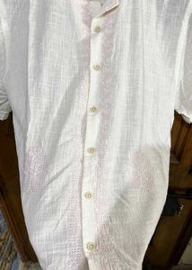ETA(WESTSIDE) WHITE EMBROIDERED RELAXED FIT SHIRT
