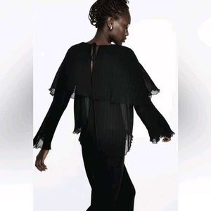 Zara Elegant Black Layered Top