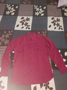 Voroxy Men Self Design Casual Red Shirt