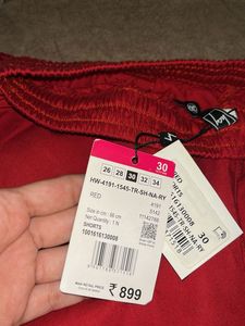 Red Tie Waist Shorts