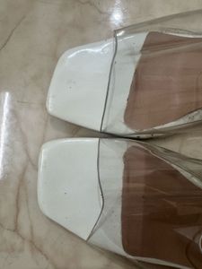 Clear Block Heel Mules