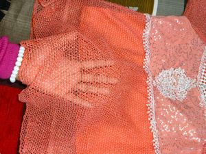 Pretty Peach Embroidered + Sequin Top