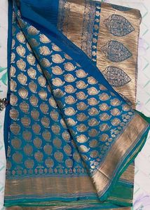 Blue Banarasi Silk Saree