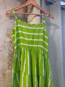 Green Striped Sundress- Bust- 32/34 Little Strech