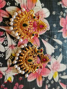 Golden Peacock Earrings