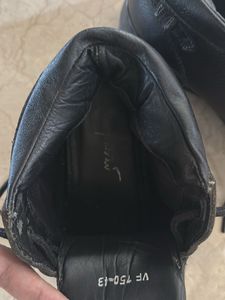 Ankle Black Leather Shoes