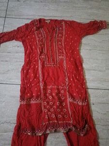 Red Embroidered Salwar Kameez Suit