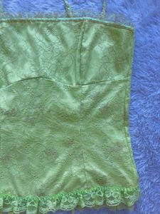 Green Lace Detailed Top