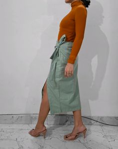 Cotton Comfortable Slit Skirt