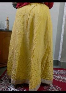 Yellow Ethnic Skirt fancy aesthetic