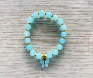 Blue Butterfly Beaded Bracelet Combo