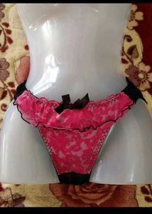 Pink Floral Thong Panty