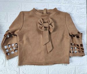 Women Cute Crop Top with Bow Detail